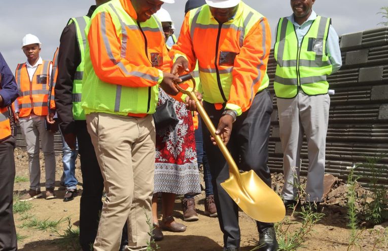 Health Minister Selibe Mochoboroane joined by Social Cluster Portfolio Committee Chair Mokhothu Makhalanyane to in a handover ceremony of the cancer treatment facility plot to Plem Construction