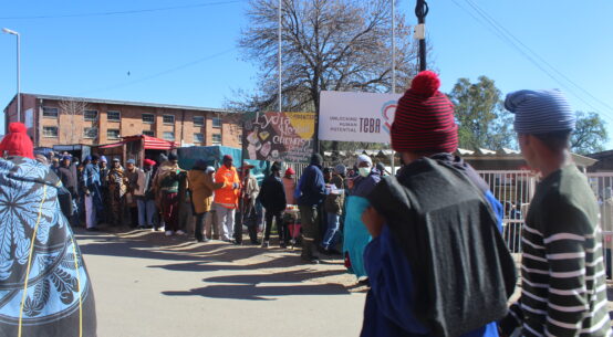 Ex-miners-queuing-in-Mafeteng-Teba-Office-for-Tshiamiso-Trust-outreach-to-make-claims