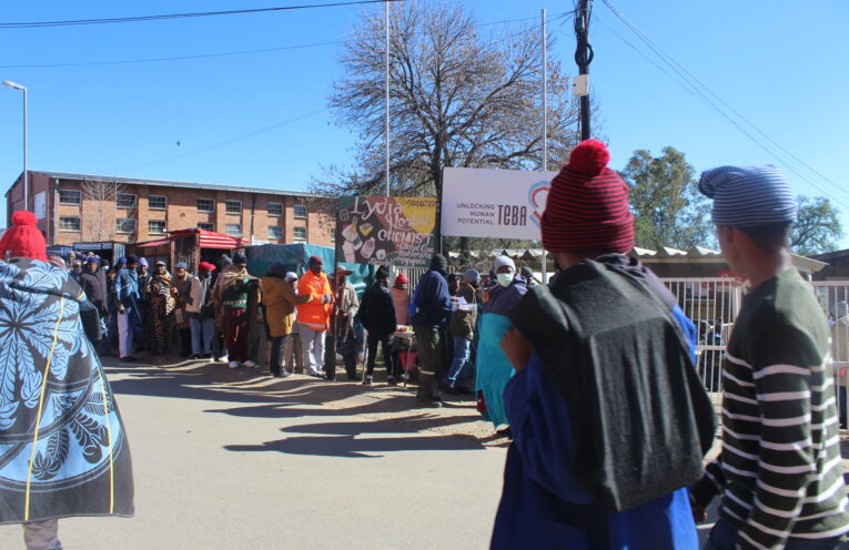 Ex-miners-queuing-in-Mafeteng-Teba-Office-for-Tshiamiso-Trust-outreach-to-make-claims